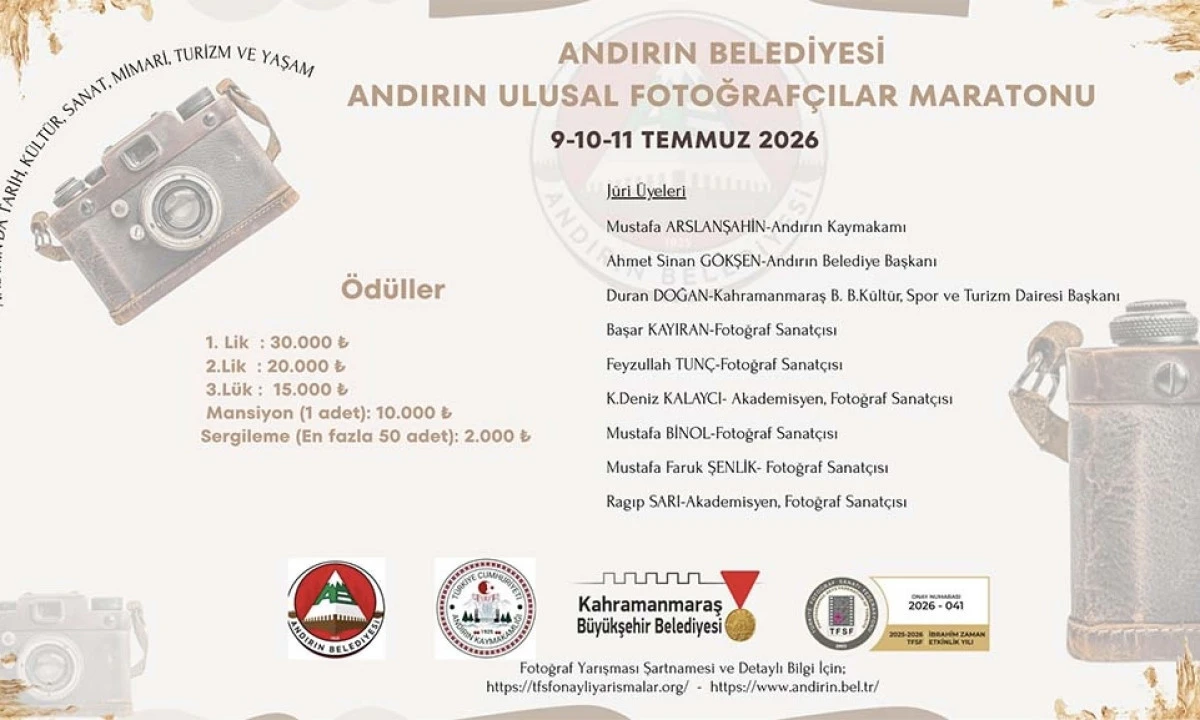 Andırın Fotoğraf Maratonu Başlıyor: T&uuml;rkiye&rsquo;nin Objektifi Bu Hafta Sonu Andırın&rsquo;da Olacak