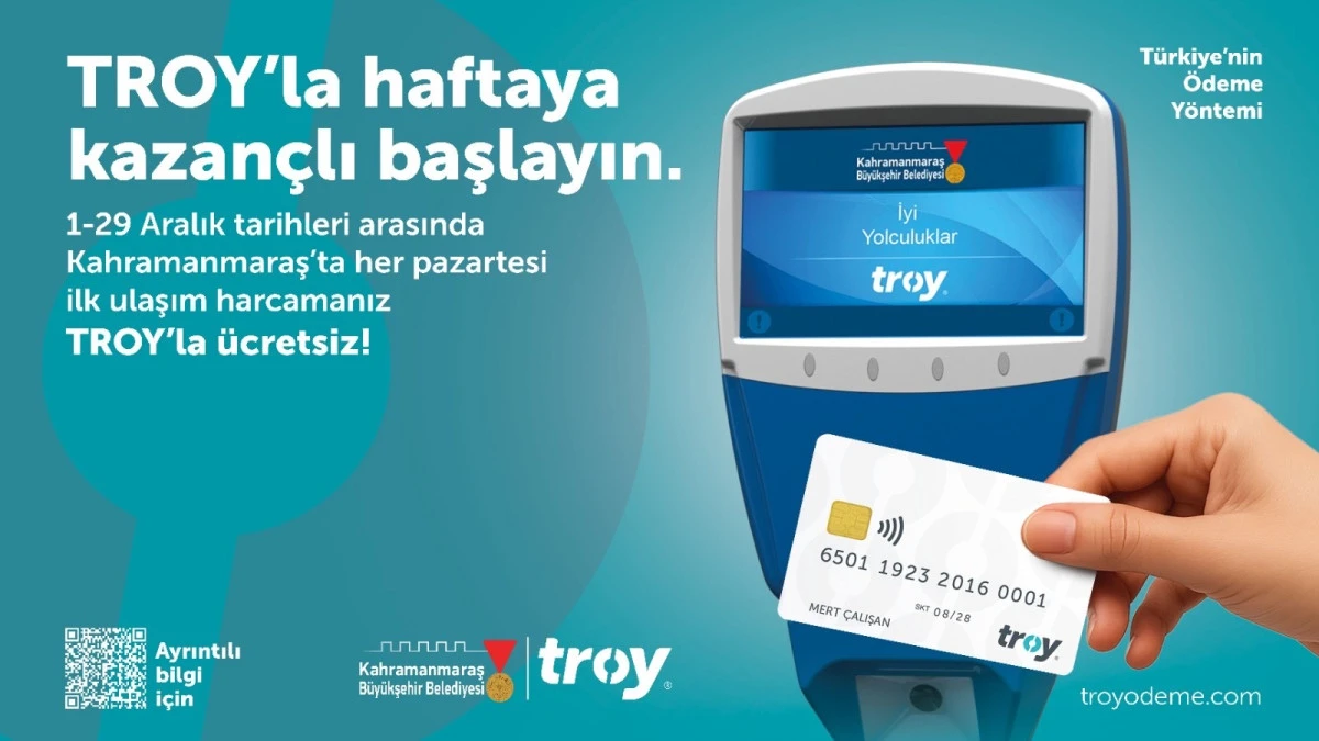 Aralık&rsquo;ta TROY Kart ile Pazartesi G&uuml;nleri İlk Yolculuk &Uuml;cretsiz