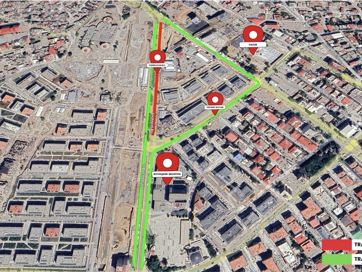 Azerbaycan Bulvarı&rsquo;nda Gece Saatlerinde Ge&ccedil;ici Trafik D&uuml;zenlemesi!