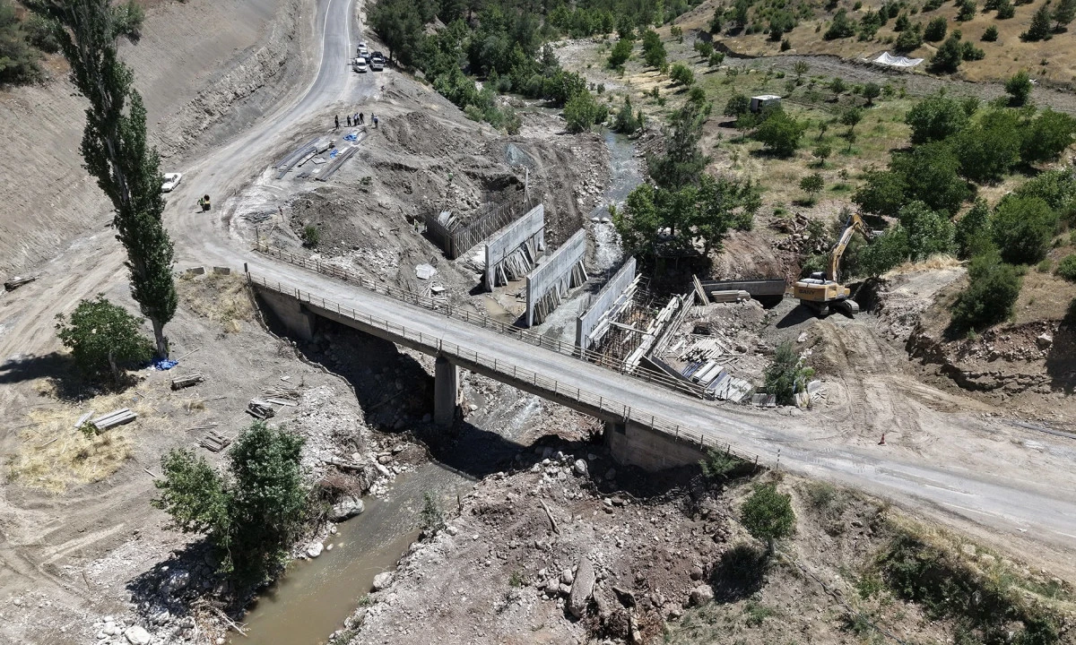 Bertiz&rsquo;in Yeni K&ouml;pr&uuml;s&uuml; Hızla Y&uuml;kseliyor