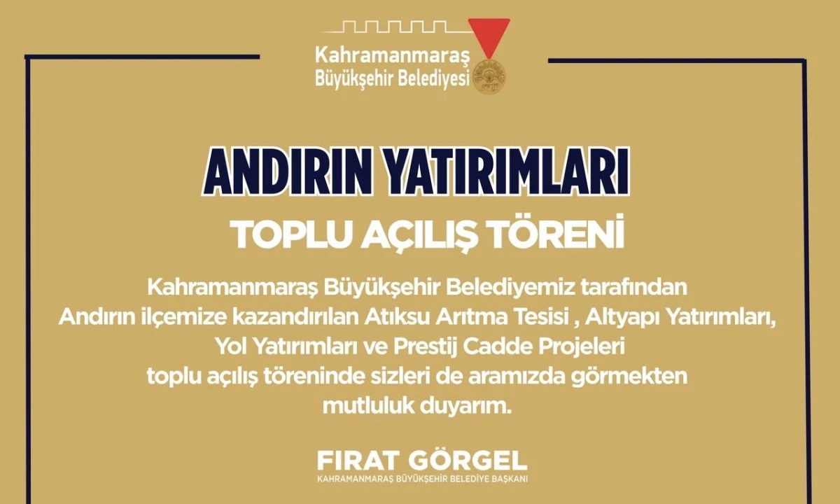 B&uuml;y&uuml;kşehir&rsquo;den 23 Ayda Andırın&rsquo;a 1 Milyarlık Yatırım