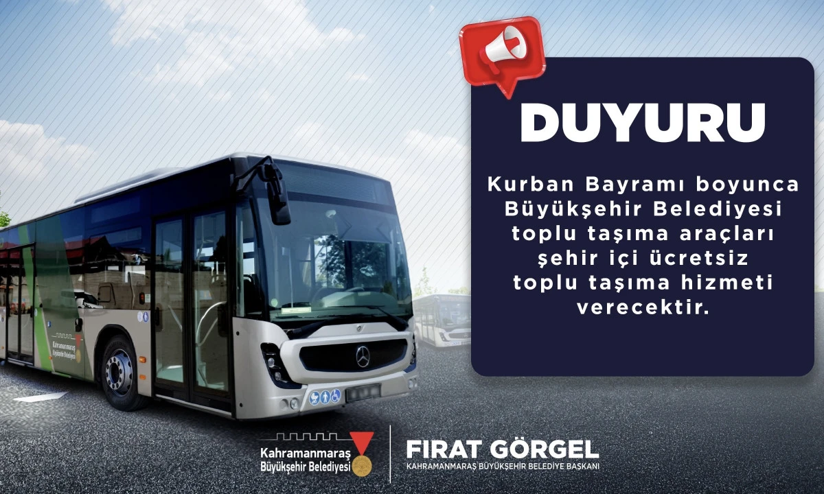 B&uuml;y&uuml;kşehir&rsquo;den Bayramda &Uuml;cretsiz Ulaşım Desteği