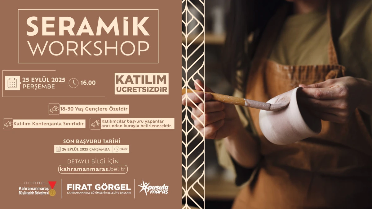 Büyükşehir’den Gençlere Sanat Dokunuşu: Seramik Atölyesi Başlıyor