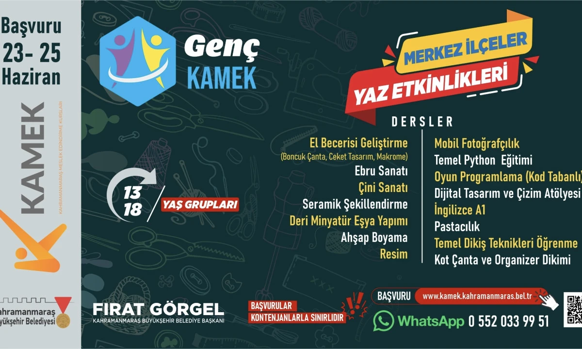 B&uuml;y&uuml;kşehir&rsquo;in Gen&ccedil; KAMEK Kurslarında Kayıt Zamanı; Başvurular Başladı