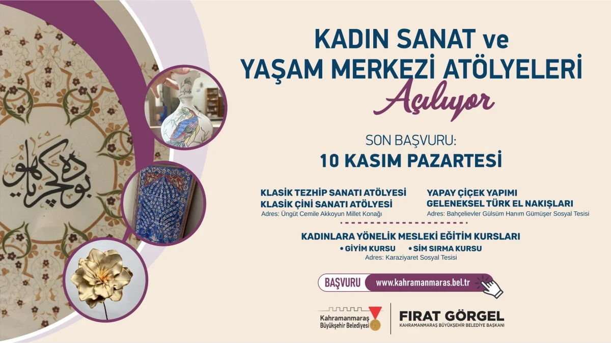Büyükşehir’in Kadın Sanat ve Yaşam Merkezi Atölyelerine Başvurular Başladı