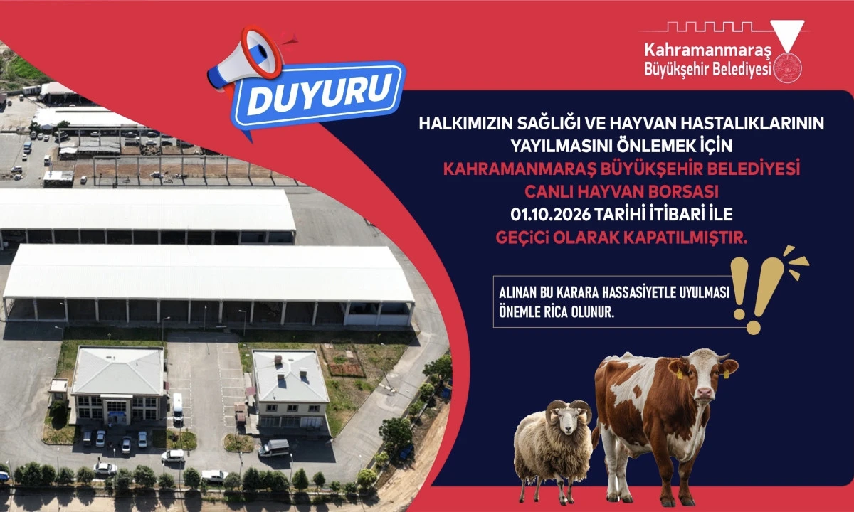 Canlı Hayvan Borsası Ge&ccedil;ici Olarak Hizmete Kapatıldı