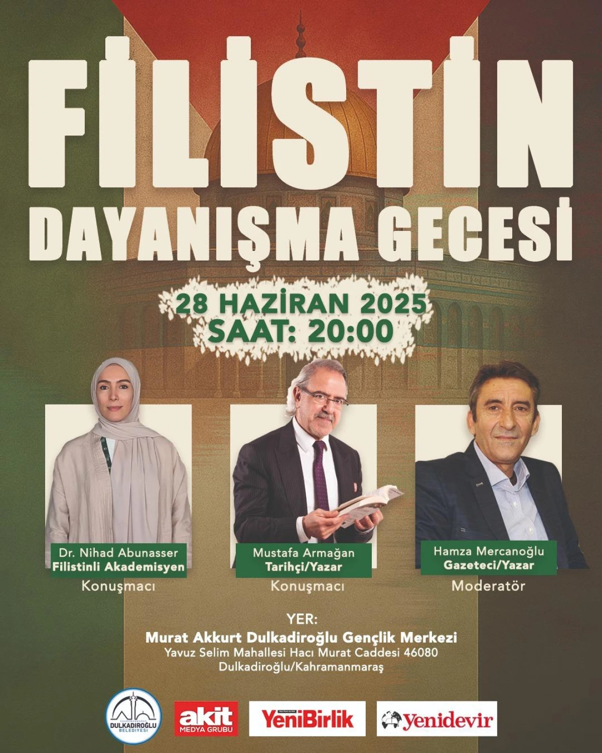 Filistin Davasına Sahip Çıkma Zamanı: Dulkadiroğlu’nda Anlamlı Dayanışma Gecesi