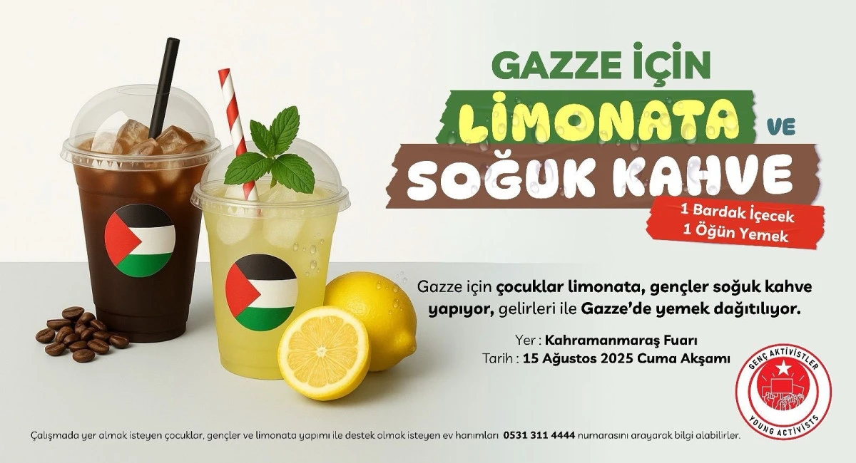 Gazze İçin Bir Yudum Umut: Gençlerden Soğuk Kahve ve Limonata Etkinliği
