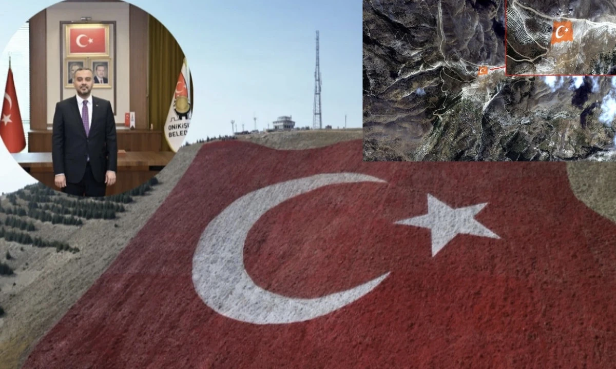 Göktürk-1 Uydusu, Ahır Dağı’ndaki Dev Türk Bayrağını Uzaydan Görüntüledi
