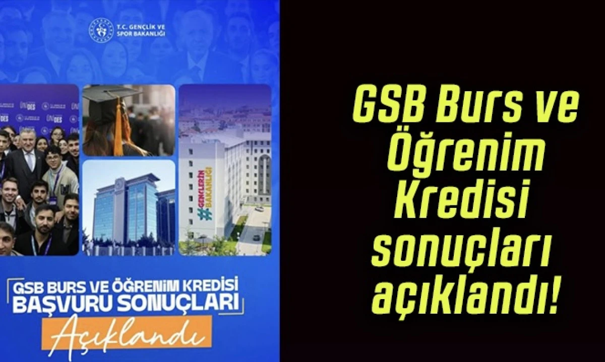 GSB Burs ve Öğrenim Kredisi Sonuçları Açıklandı