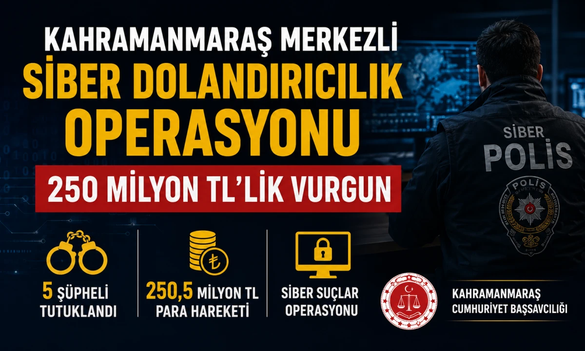 Kahramanmaraş Merkezli Siber Dolandırıcılık Operasyonu: 250 Milyon TL&rsquo;lik Vurgun Ortaya &Ccedil;ıkarıldı