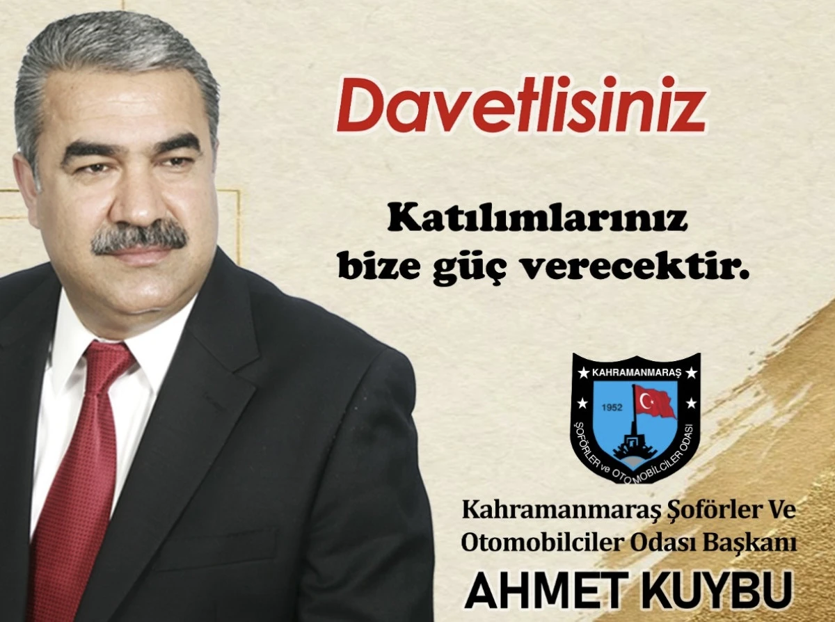 Kahramanmaraş Şof&ouml;rler Ve Otomobilciler Odası Olağan Genel Kurulu&rsquo;na Davet