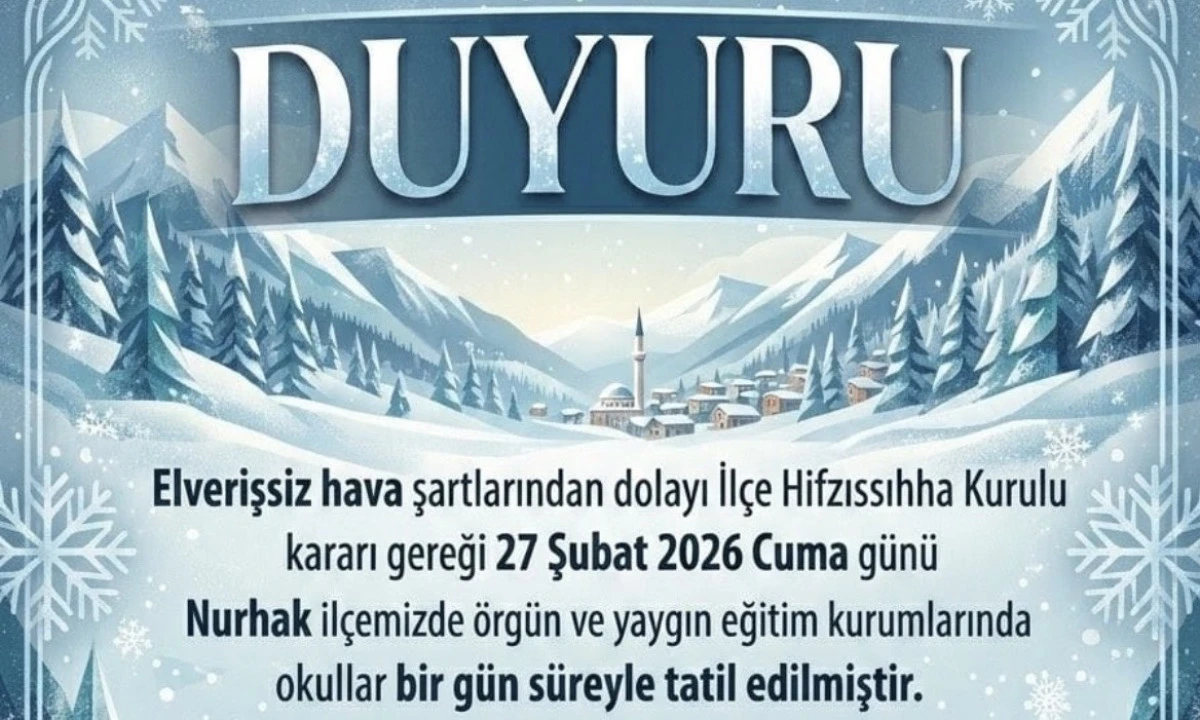 Kahramanmaraş&rsquo;ta 4 İl&ccedil;ede Eğitime Kar Engeli: 27 Şubat Cuma G&uuml;n&uuml; Okullar Tatil