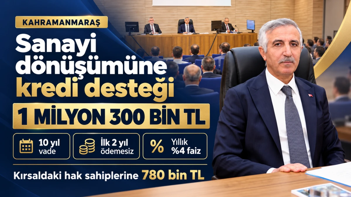 Kahramanmaraş&rsquo;ta sanayi d&ouml;n&uuml;ş&uuml;m&uuml;ne kredi desteği: 1 milyon 300 bin TL&rsquo;ye kadar finansman