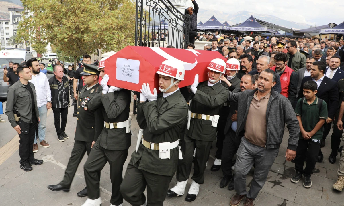 Kahramanmaraş&rsquo;tan şehit Yusuf G&uuml;neş&rsquo;e son g&ouml;rev