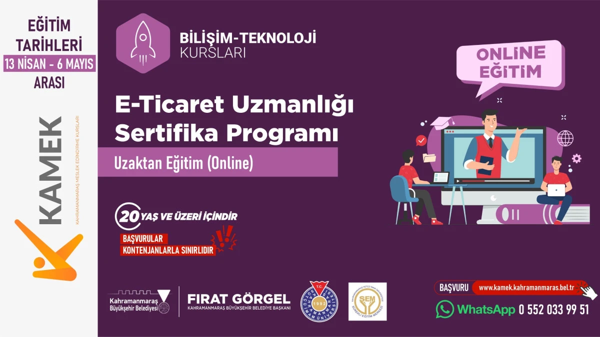 KAMEK&rsquo;in E-Ticaret Uzmanlığı Eğitimine Başvurular Başladı!
