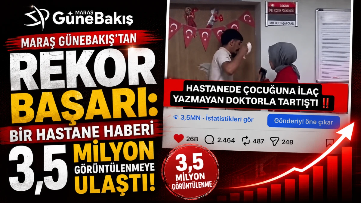 Maraş G&uuml;neBakış&rsquo;tan Rekor Başarı: Bir Hastane Haberi 3,5 Milyon G&ouml;r&uuml;nt&uuml;lenmeye Ulaştı