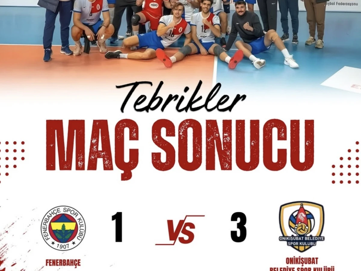 Onikişubat Belediyespor, Fenerbahçe Medicana’yı 3–1 Mağlup Ederek Liderliğe Yükseldi
