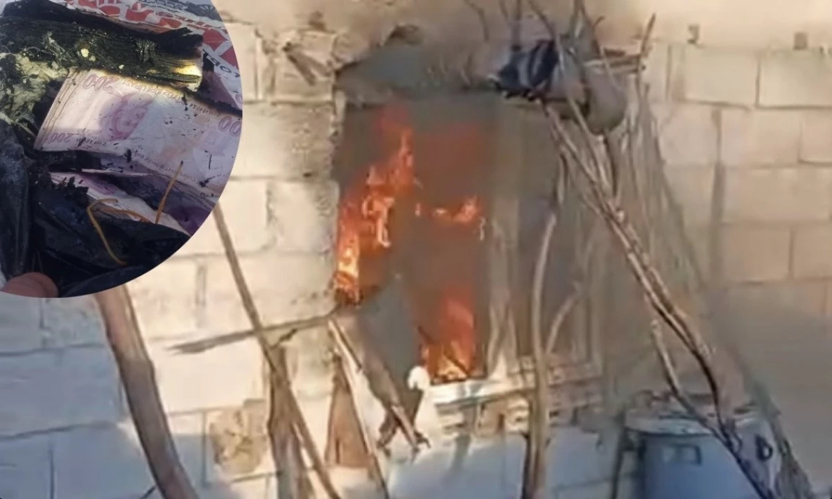 Onikişubat&rsquo;ta Ev Yangınında Paralar Son Anda Kurtarıldı