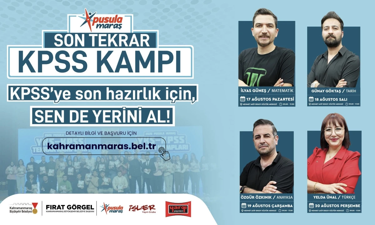 Pusula Maraş&rsquo;tan KPSS Adaylarına Son Tekrar Kampı