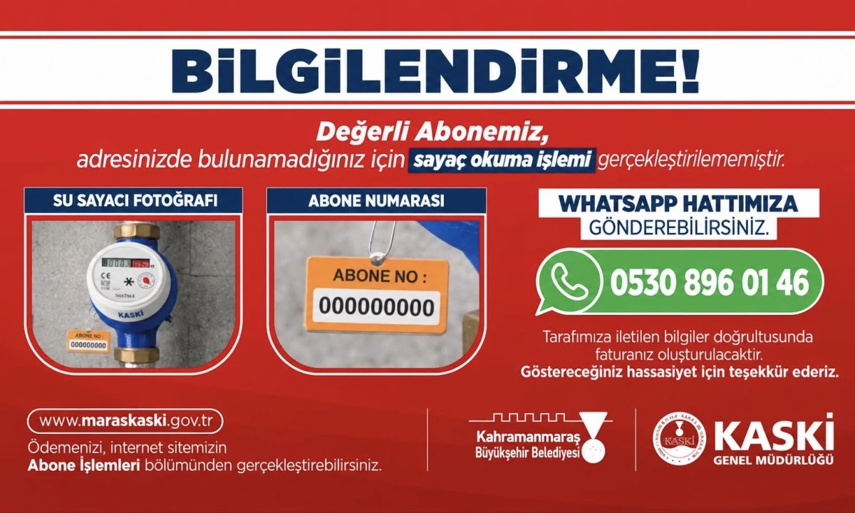 Saya&ccedil; Okuma İşlemlerinin Sağlıklı Y&uuml;r&uuml;t&uuml;lmesi İ&ccedil;in Abonelerimize &Ouml;nemli Hatırlatma