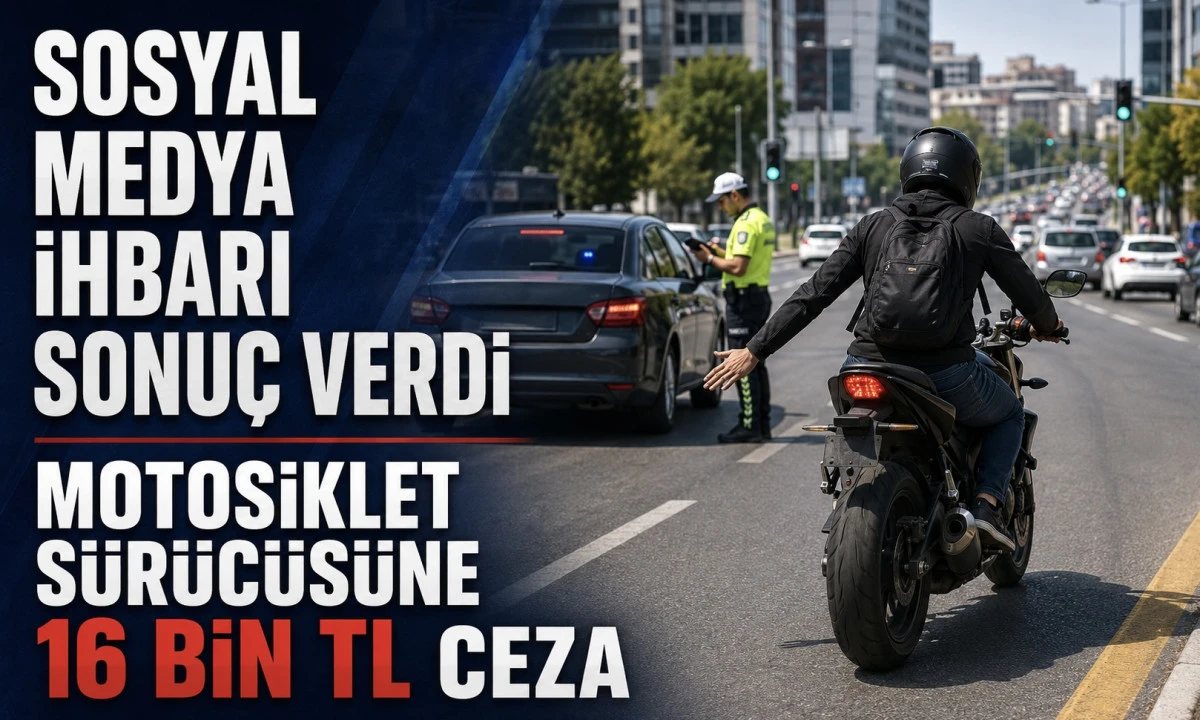 Sosyal Medya İhbarı Sonu&ccedil; Verdi: Motosiklet S&uuml;r&uuml;c&uuml;s&uuml;ne 16 Bin TL Ceza