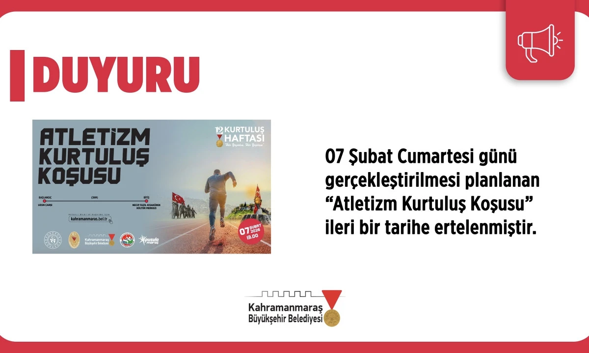 Şubat&rsquo;ta Planlanan &ldquo;Atletizm Kurtuluş Koşusu&rdquo; İleri Bir Tarihe Ertelendi!