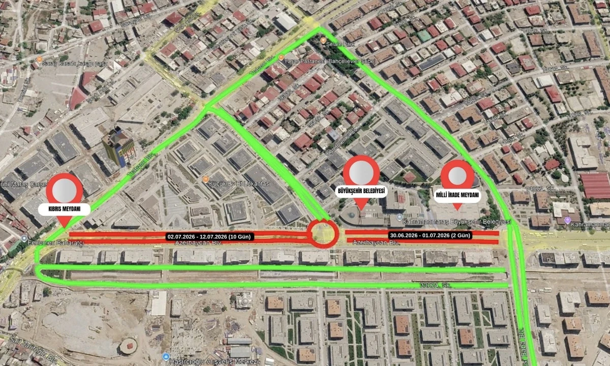 S&uuml;r&uuml;c&uuml;lerin Dikkatine! Azerbaycan Bulvarı&rsquo;nda Kısmi Trafik D&uuml;zenlemesi