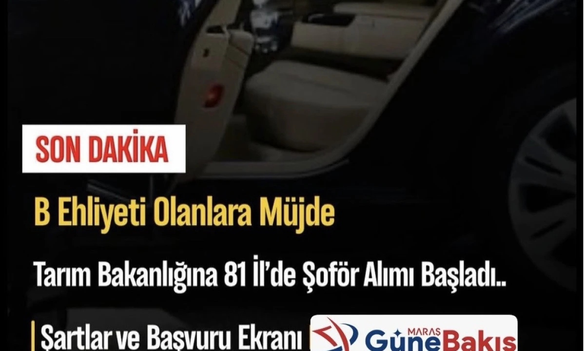 Tarım ve Orman Bakanlığı 81 İlde Şof&ouml;r Alımı Yapacak: Başvurular Başladı