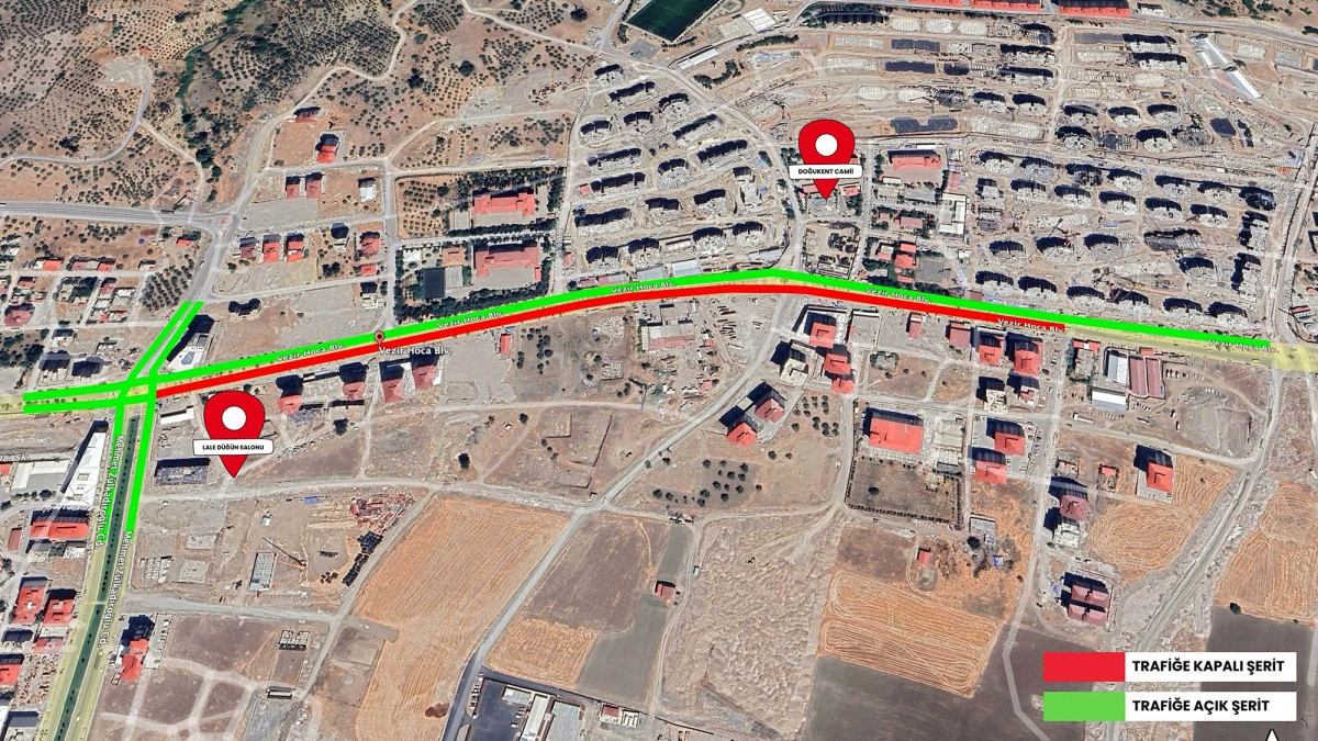 Vezir Hoca Bulvarı&rsquo;nda Ge&ccedil;ici Trafik D&uuml;zenlemesi!